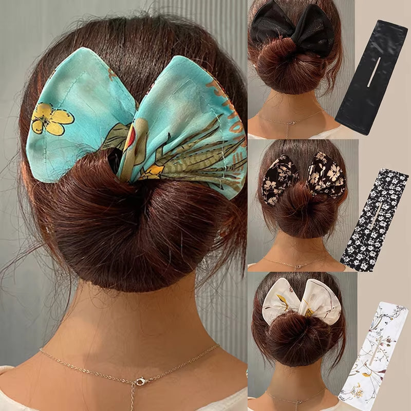 Fashion Magic Twist Clip Lazy Headband Hair Braider Curler Bow Barrette Elegant Donut Bun Maker Tool Scrunchies Hair Accessories