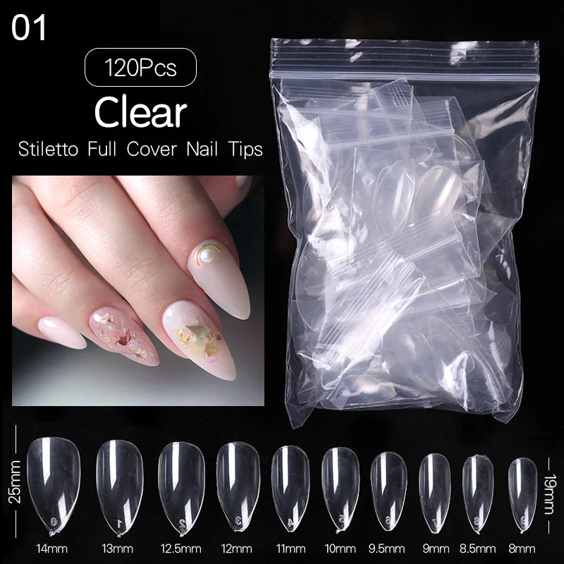 1 Box Quick Building Nail Mold Tips Nail Dual Forms Finger Extension Nail Art UV Extend Gel Nail Extension Tool