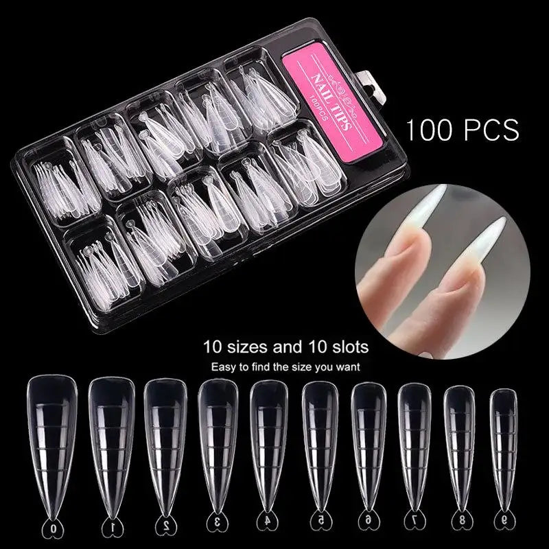 1 Box Quick Building Nail Mold Tips Nail Dual Forms Finger Extension Nail Art UV Extend Gel Nail Extension Tool