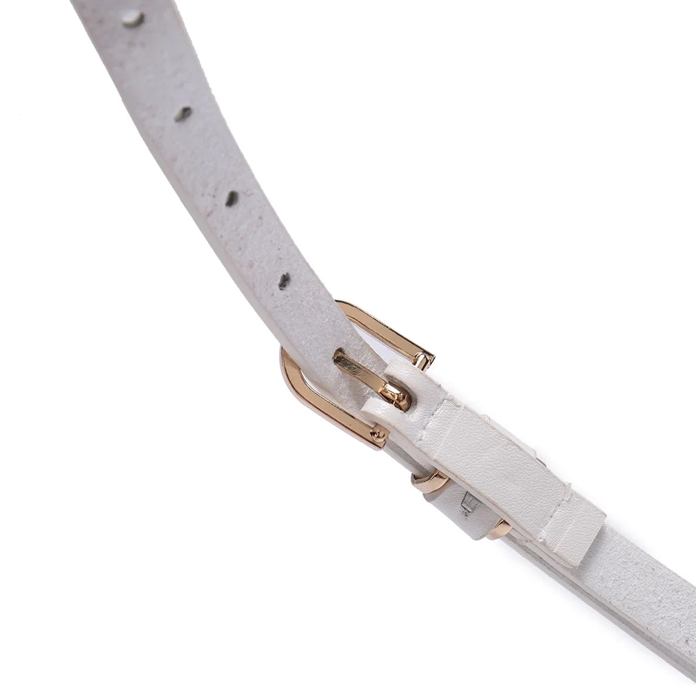 Beltox Women’S Skinny Leather White Belt Waist or Hips Ornament Size 24